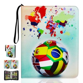Football Card Binder, Trading Card Album for Football Card Collection Folder with 50 Page 400 Card Capacity Football Card Holder with Detachable Binder for Game Cards, Sports Star Cards