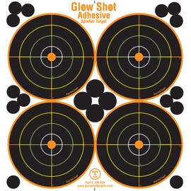 25 and 75 Pack - 4 Bullseye - Reactive Splatter Targets - Tagboard and Adhesive Versions- GlowShot - Multi Color - Gun and Rifle Targets (Adhesive Multi-Color 75 Pack)