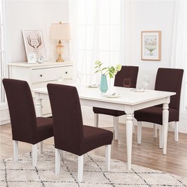 TIANWOWO Parsons Dining Chair Cover, Detachable Sofa Chair Cover, Retractable Chair Cover (2, Coffee)