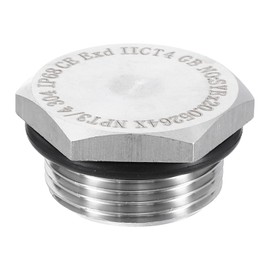 sourcing map 304 Stainless Steel Pipe Plug Fitting 3/4" NPT Male Thread Outer Hex Head Cap Hexagonal Head Bung Plugs Fittings with Sealing Rubber Ring for Air Water Oil Gas Tube