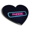 1x Heart MDF Magnet 6cm - Neon Sign Design Phoebe