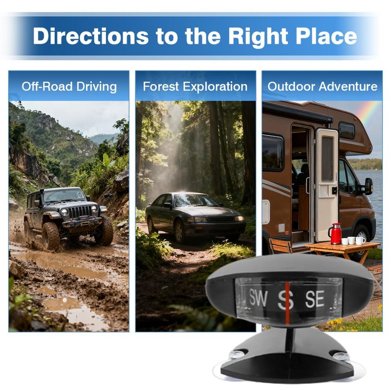 MACHSWON Car Dashboard Compass, Digital Portable Compass Compatible with Most