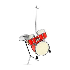 Broadway Gifts 3" Red Wood Drum Set Ornament Decoration