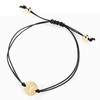 Gold Star Sign Black Rope Disc Bracelet - Pisces (19th