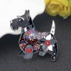 DUOWEI Metal Enamel Rhinestone Scottish Dog Brooches Lovely Pet Pin