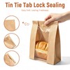 220 Pcs Paper Bread Bags with Tin Tie Tab, Includes
