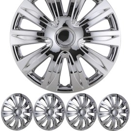 NIXON OFFROAD 14 Inch Hubcaps [Only Fit Iron Hub] Universal Wheel Rim Cover (Set of 4) ABS Hub Caps Replacement for Car Truck SUV (14 Inch, Chrome, 5083Style)