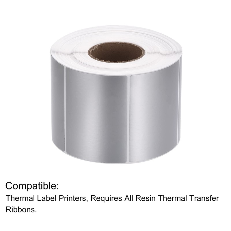 sourcing map Direct Thermal Label Metallic Silver 1 Row 1000