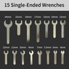 15-Piece Super Thin Spanner Set - Mini Open-End Thin Wrench