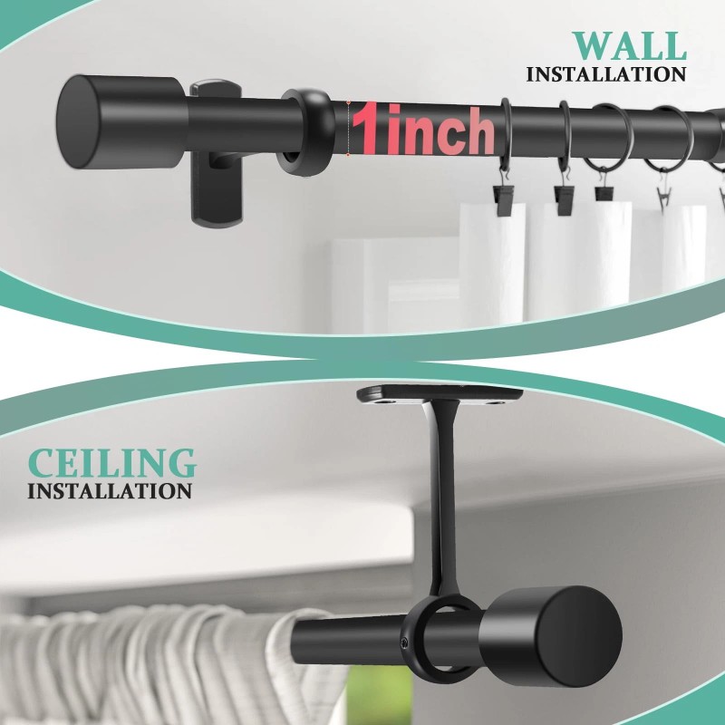Taoberfuli Extra Long Curtain Rods for Windows 120 to 240