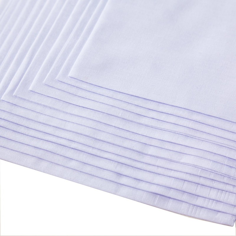 Ricosky Men's Pure White 100% Cotton Handkerchief