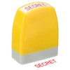 PATIKIL Yellow Rectangular Self-Inking Stamp, Red Ink, 53 x 42.5