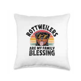 Rottweilers Are My Family Blessing Rottie Dog Rottweiler Throw Pillow
