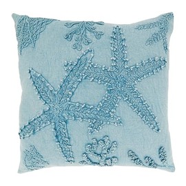 SARO LIFESTYLE Aquatic Dreams Stonewashed Starfish Throw Pillow Cover