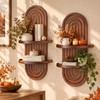 Walasis 22in Walnut Boho Floating Shelf with Ledge，Mid Century Modern