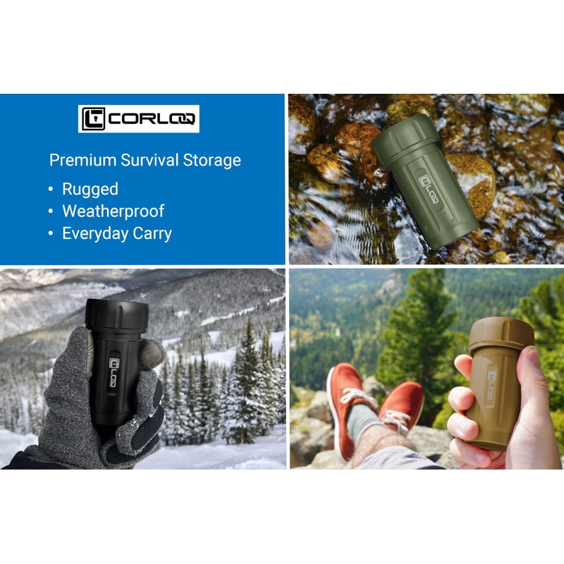 EDC120 Rugged Waterproof EDC Survival Tactical Storage Container, Zytel