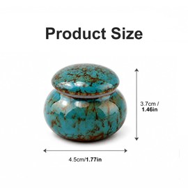 Small Ceramic Keepsake Urn, 1.6'' No Leak Mini Urns with Velvet Bag for Pet Urn Dog Cat Ashes Keepsake, Ceramic Small Cremation Urn for Ashes for Women Adult Male (Blue)