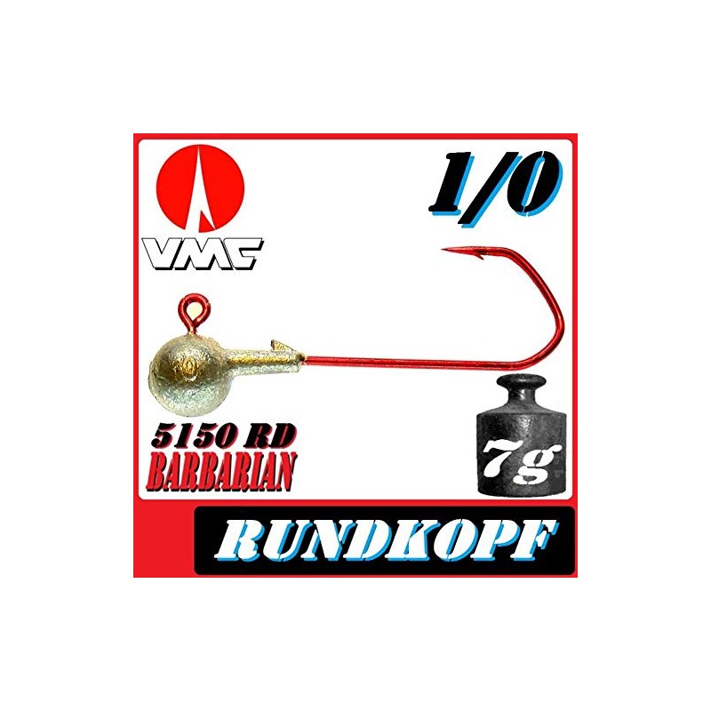 VMC Jig Head Hooks Round 1/0 7g Jig Hooks Set