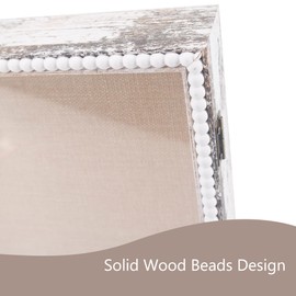 Hodeframe 13x16 Wedding Shadow Box Display Case with Door - Deep Depth Picture Frame for Wedding Bouquet Memorabilia Medals Photos - Large White Shadow Box Frame with Unique Design Beads