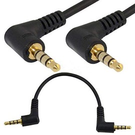 Rosebe DC Audio Cable, 10CM 3.5mm Angle Stereo TRRS Mini AV Plug 4 Pole 3 Ring Audio Cable