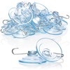 com-four® 20x Universal Suction Cup Holders with Metal Hooks -