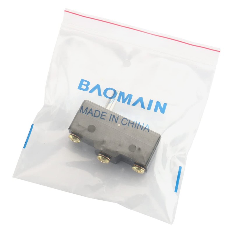 Baomain 2PCS Z-15GS-B3 General Purpose Basic Switch, Slim Spring Plunger,