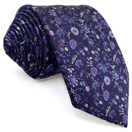 S&W SHLAX&WING Purple Plum Necktie for Men Floral Elegant for Party Prom Wedding Woven Medium 57.5"