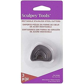 Sculpey Tools Stainless Steel 3 piece Irregular Rectangle Cutter Set. Nested, graduated sizes, Great for use in all craft projects from jewlery, mixed media to home decor