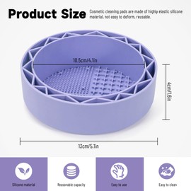 LELE LIFE Makeup Brush Cleaner Mat with Drying Rack, Silicone Makeup Brush Cleaning Mat Scrubber Bowl, Make Up Brush Cleaner Pad for Cosmetic Brushes,Purple