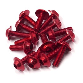 15pcs M6 x 20 mm Red Hexagon License Plate Fairing Screws for Motorcycle 1996-2023