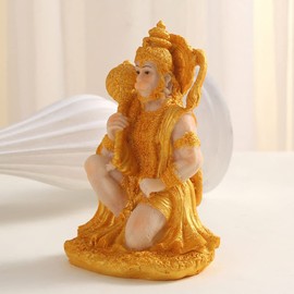 FOMIYES Hindu Ramayana Hanuman Statue: India Idol Murti Pooja Sculpture Lord Rama Shrine Altar Figurine for Home Temple Mandir Decor Yoga Meditation