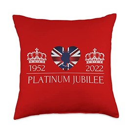 British Queen Monarchy Platinum Jubilee 70th Anniversary Throw Pillow