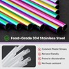 NiHome 6-Pack Iridescent Stainless Steel Drinking Straws, Compatible with Owala