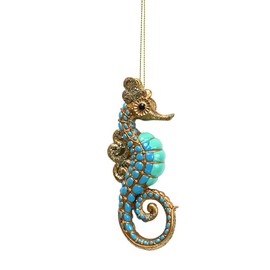 Comfy Hour Under The Sea Collection 6" Ocean Wild Animal Seahorse Ornaments, Summer Decoration, Resin