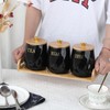 JUXYES Set of 3 Ceramic Canisters Set for Sugar Coffee