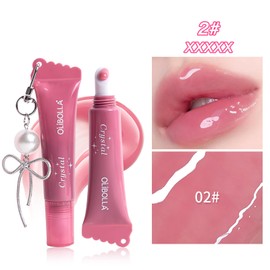 EXWICH Lip Gloss, Rose Pink, Transparent, Glossy, Tintrip, Natural Blood Tone, 3D Lip (02-Rose Pink)