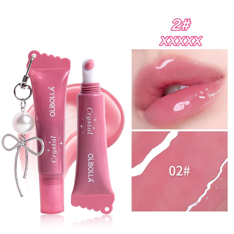 EXWICH Lip Gloss, Rose Pink, Transparent, Glossy, Tintrip, Natural Blood