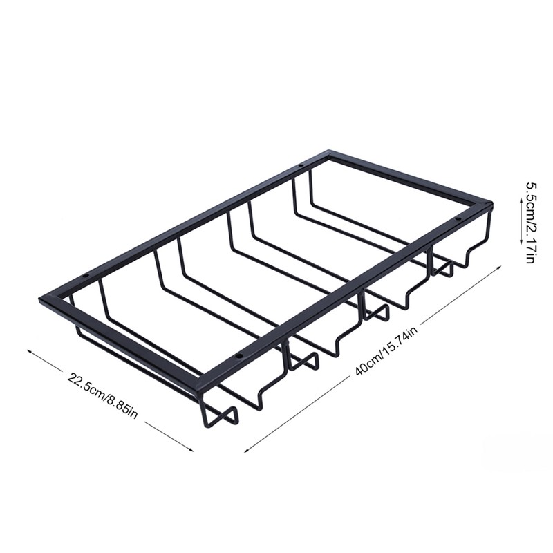 Black Wine Glass Storage Rack Organizer Hanger Holder Kitchen Bar