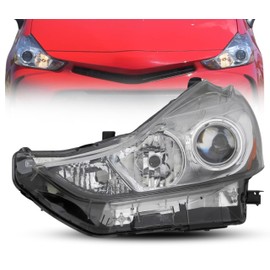 Headlight Assembly Replacement For Toyota 2015 2016 2017 2018 Prius V Halogen Headlamp w/o Bulb, Left/Driver Side, Partlinks TO2518152 / Oem 81170-47650, DOT/SAE Compliant