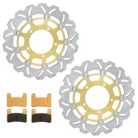 SFriding Front Brake Disc Rotors and Pads Kit for Suzuki GSXR 600 750 2006 2007 GSXR1000 2005-2008 VZR1800 Boulevard M109 R R2 RZ 06-14
