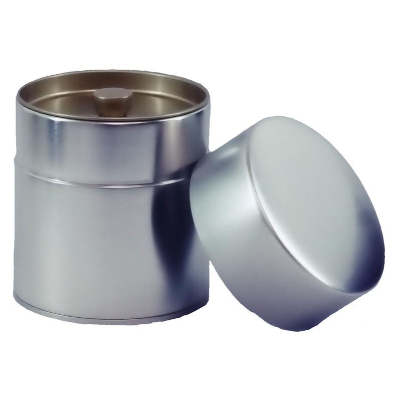 KOTODO Silver Tea Tin Canister (Wide type 5.3oz (150g))