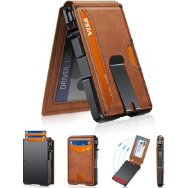 Men's Business Style Minimalist Card Holder, Magnetic Closure Card Holder, with Rfid Blocking, Multi Card Slot Wallet for Men for Daily Use, , Men's Wallet:_Brown_Please Refer To The Pictures for Dimensions