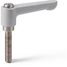 NBK Mechanical Element Parts Clamp Lever (Male Thread) Flat Type LHMS-8B-25-SG (Silver)