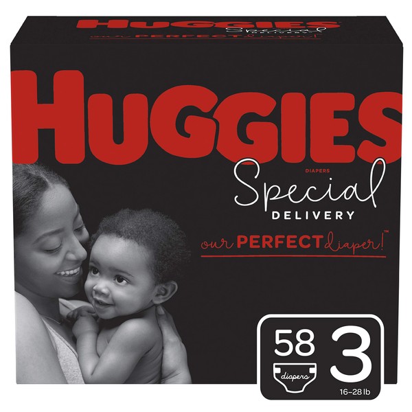 Huggies Special Delivery Hypoallergenic Baby Diapers, Size 3, 58 Ct