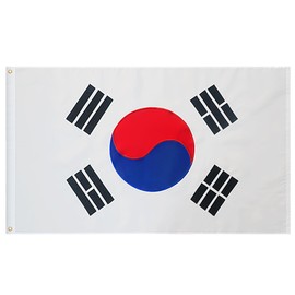 South Korea Flag 3x5 Ft Outdoor, Oxford Fabric, Brass Grommets, Embroidered