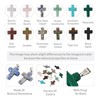 PandaHall 24pcs Cross Gemstone Pendants Crucifix Cross Dangle Charms with