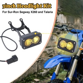 COBATANG 3inch Headlight Kit Compatible with Sur-Ron Segway X260 and Talaria, Motorcycle Lights Bars with Headlight Bracket, Plug and Play (Yellow)