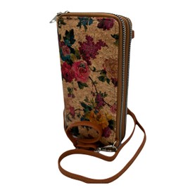 Women's Cork Eco Friendly Shoulder Bag Medium Spacious Fashion Casual Waterproof Summer Floral Print Brown, brown