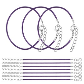 MECCANIXITY 10 PCS Dark Purple Bracelet Cord,9" Adjustable Friendship Bracelet 2mm Waxed Polyester Cord with Lobster Clasp Bracelet String for Bracelet Making Jewelry DIY Craft