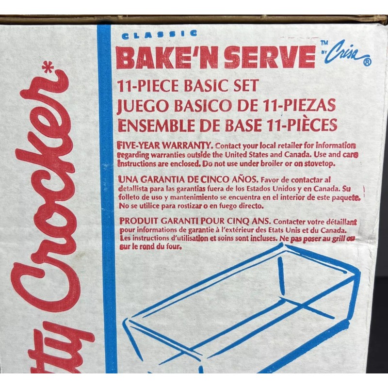 Betty Crocker Vintage 1995 Betty Crocker Classic Bake'N Serve 11-Piece